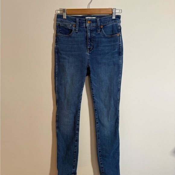 Madewell 10” High Rise Skinny Jeans Size 25P Dark Blue Wash - Picture 1 of 5